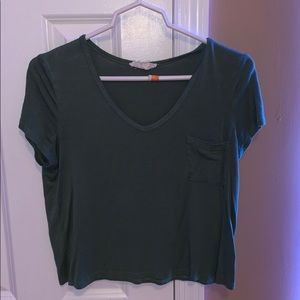 Green T shirt slightly cropped